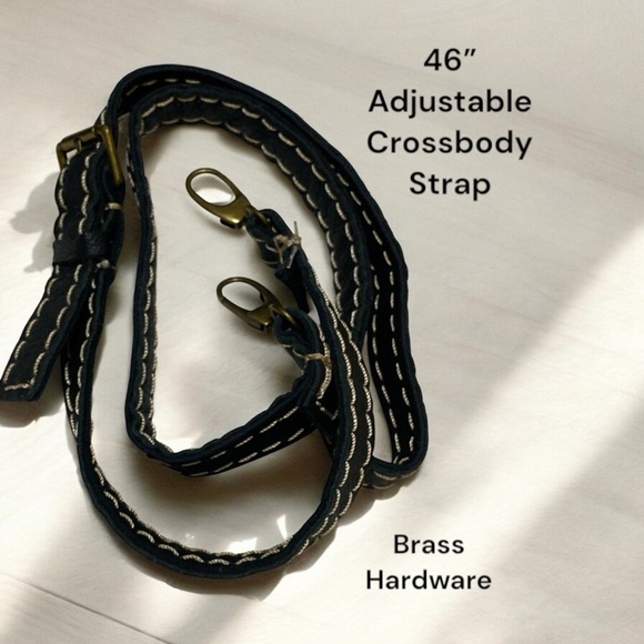 Mini Black Leather Bohemian Crossbody Travel Bag w/Artisan Accent Normcore - Picture 9 of 14